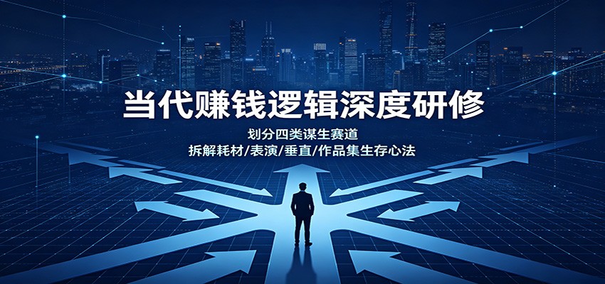 当代赚钱逻辑深度研修：划分四类谋生赛道，拆解耗材/表演/垂直/作品集生存心法-800资源网