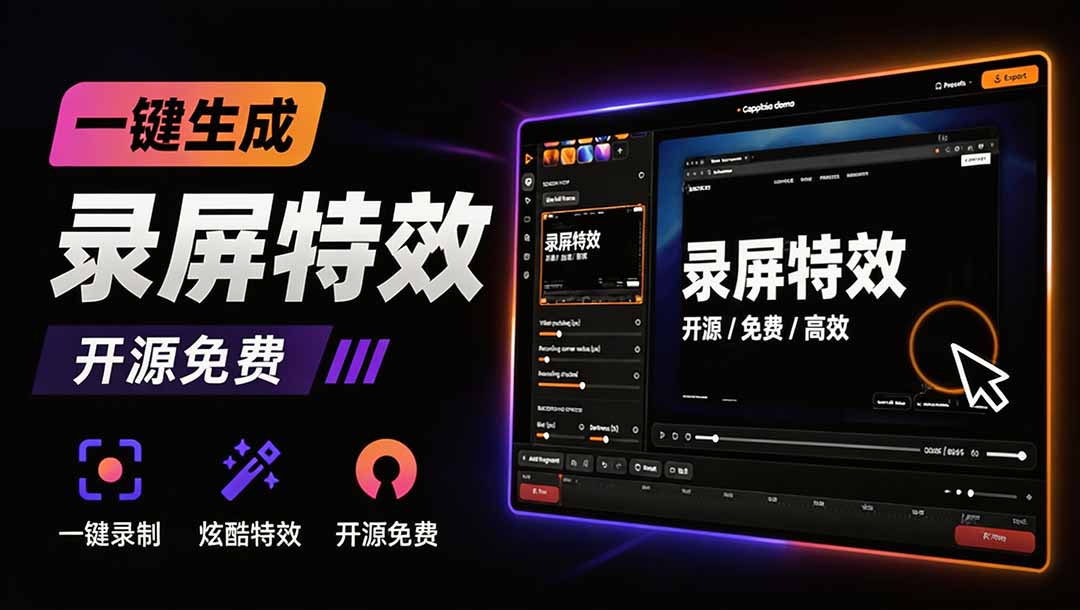 Windows录屏神器来了!一键添加自动缩放、光标润色与画面美化效果,轻松省下笔录屏软件费用 Capptivo-800资源网