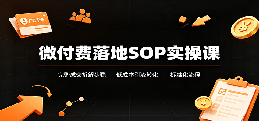 微付费落地SOP实操课:完整成交拆解步骤,低成本引流转化标准化流程-800资源网