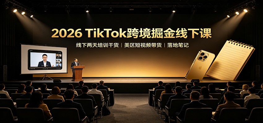 2026 TikTok跨境掘金线下课:线下两天培训干货,美区短视频带货落地笔记-800资源网