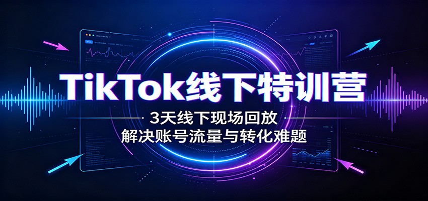 TikTok线下特训营:3天线下现场回放,解决账号流量与转化难题-800资源网