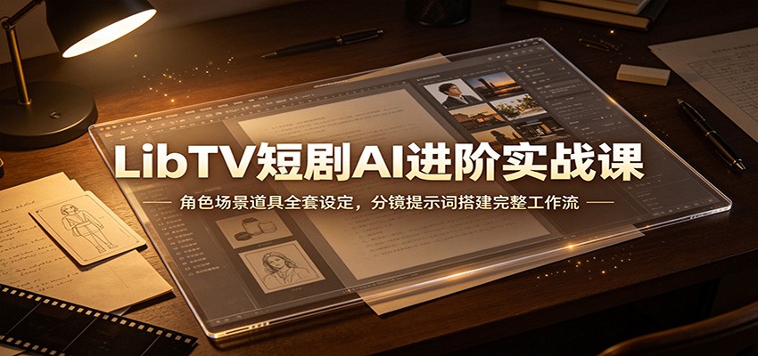 LibTV短剧AI进阶实战课:角色场景道具全套设定,分镜提示词搭建完整工作流-800资源网