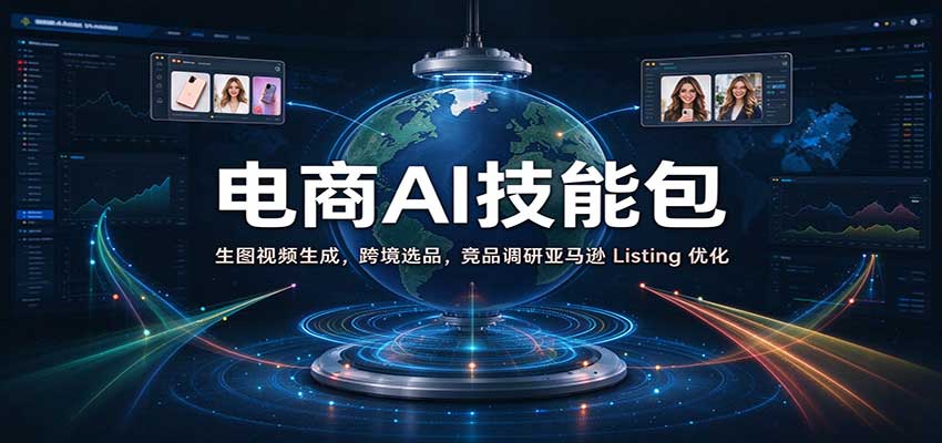 电商AI技能包：生图视频生成，跨境选品，竞品调研亚马逊 Listing 优化