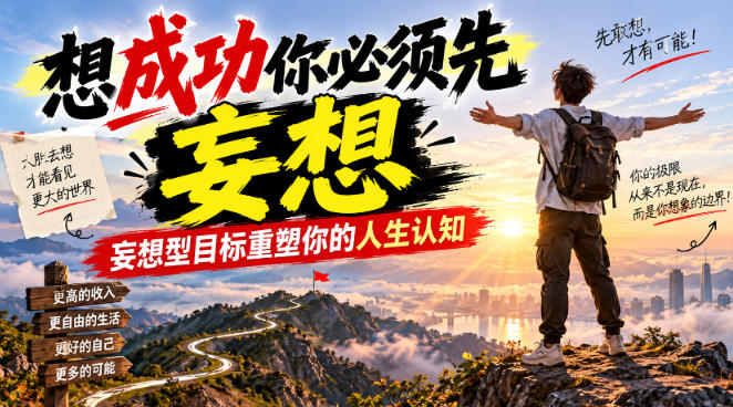 付费文章：想成功你必须先妄想，妄想型目标重塑你的人生认知