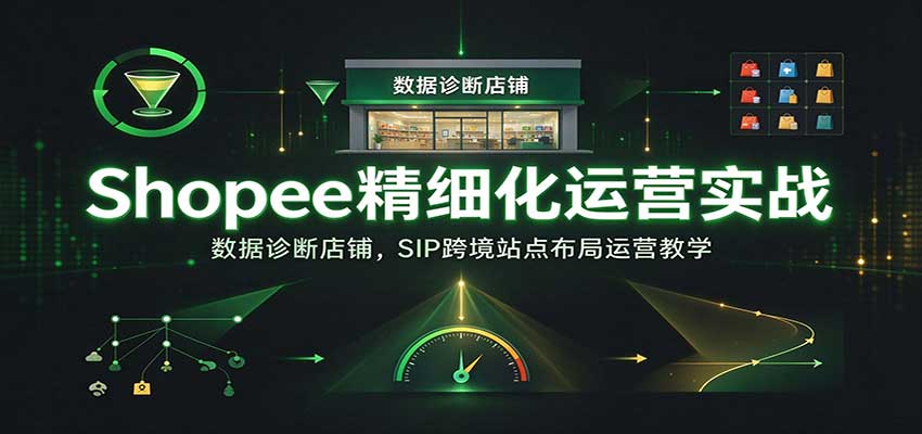 Shopee精细化运营实战：数据诊断店铺，SIP跨境站点布局运营教学【进阶】